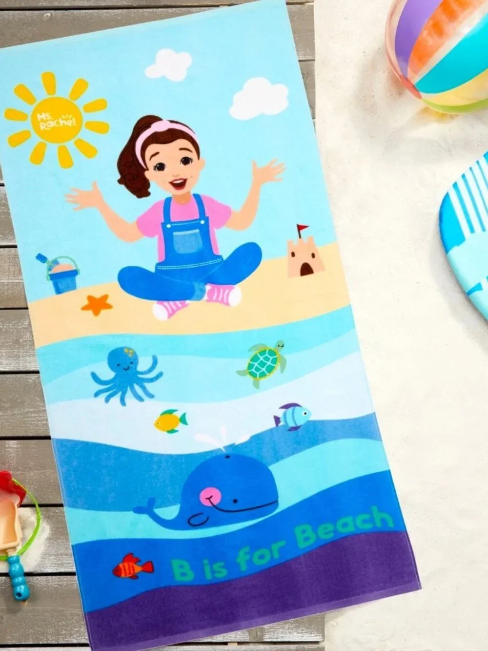 Ms. Rachel Kids Beach Towel 100% Cotton 28x58 is for Beach New Bath Pool Fan
